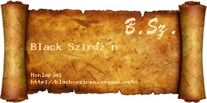Black Szirén névjegykártya